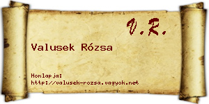 Valusek Rózsa névjegykártya